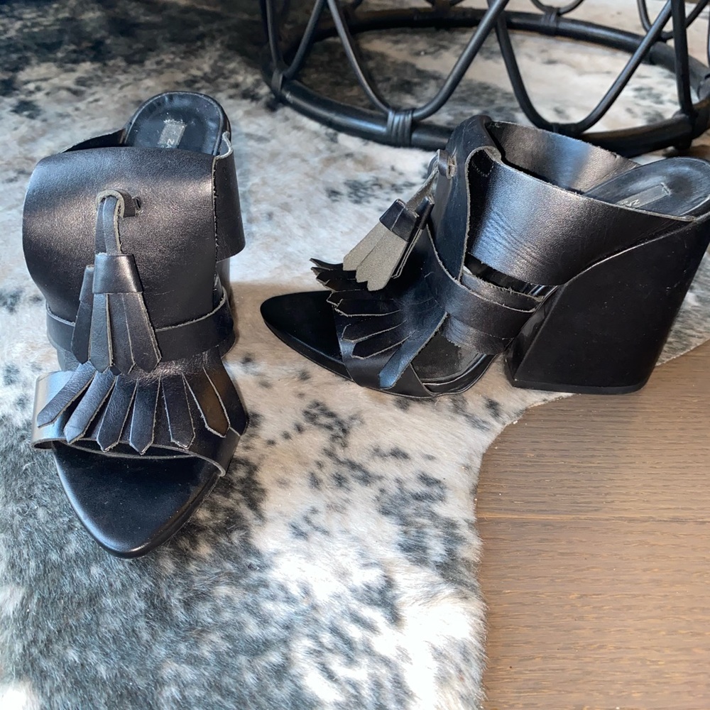 Zara black leather heels. Worn once